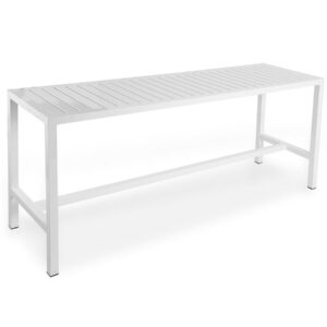 Aparador Lyon com tampo ripado, estrutura de alumínio e pintura eletrostática